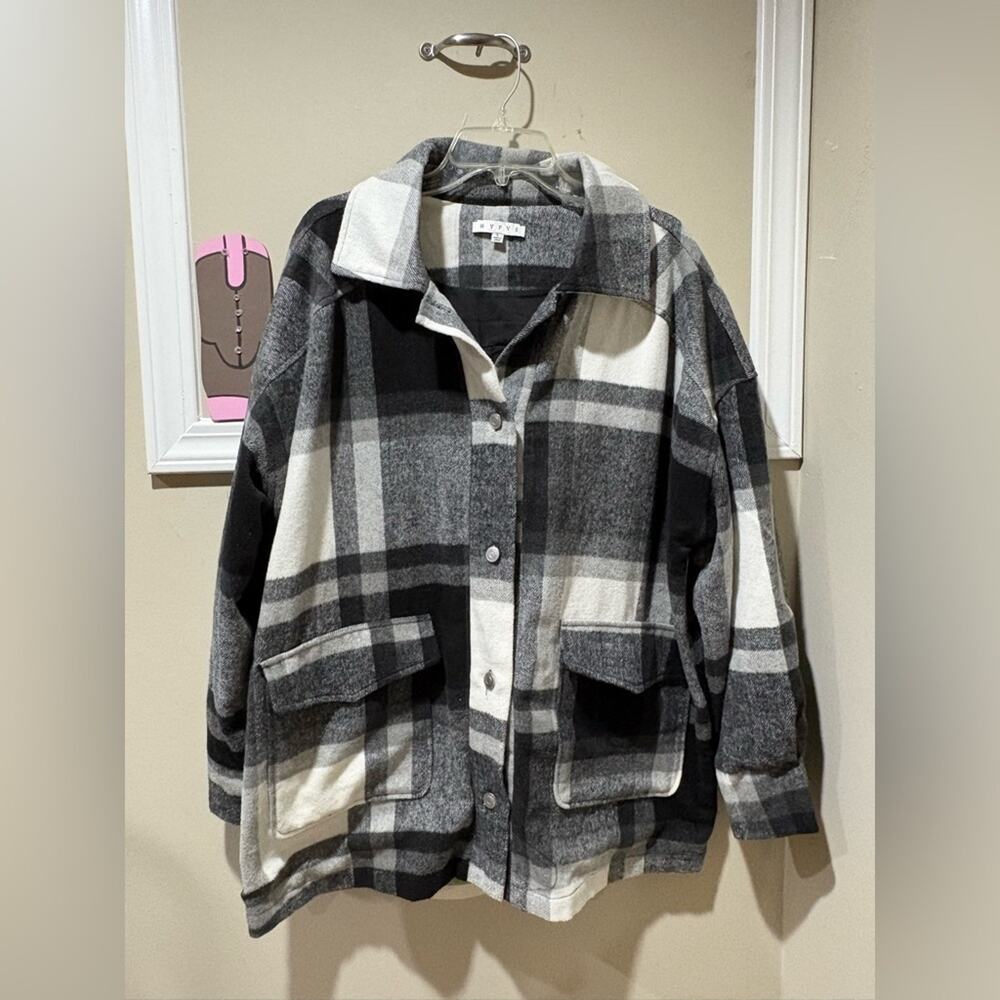 HYFVE Black and White Plaid Jacket
